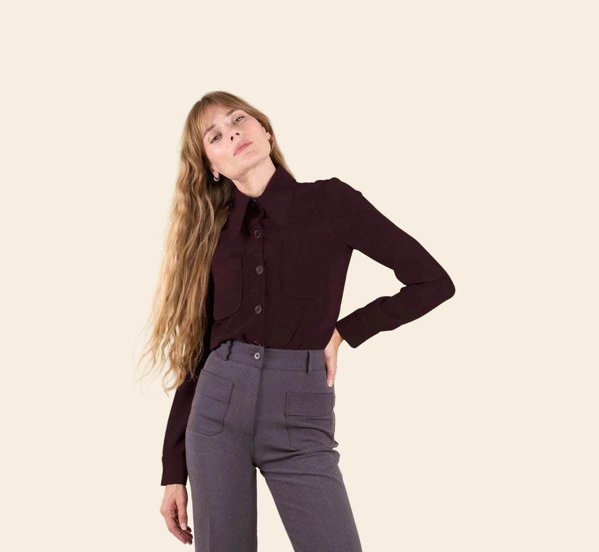 La Chemise Chloé grenat, vue 1