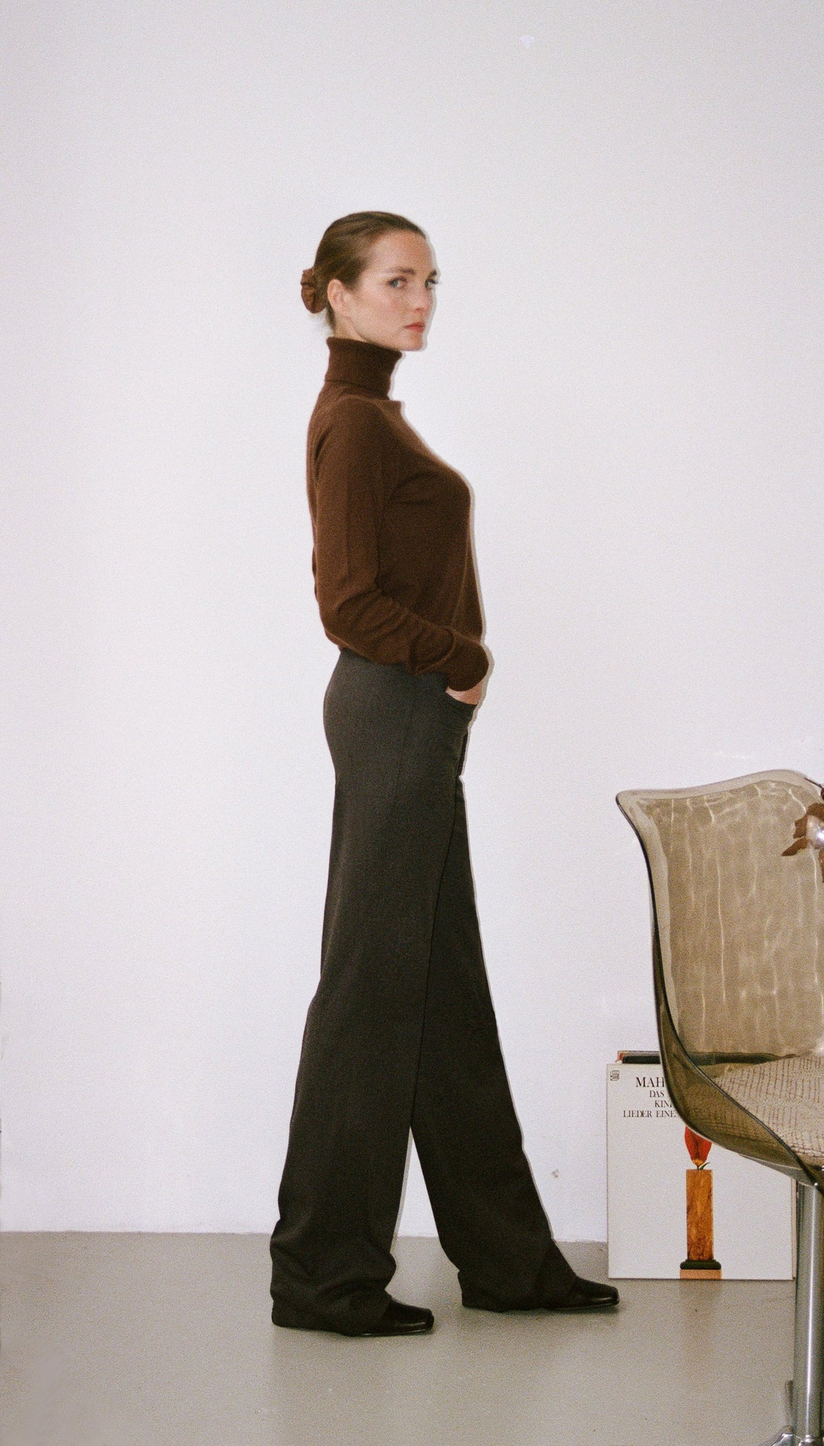 Le Pantalon Jeanne brun chiné, vue 2
