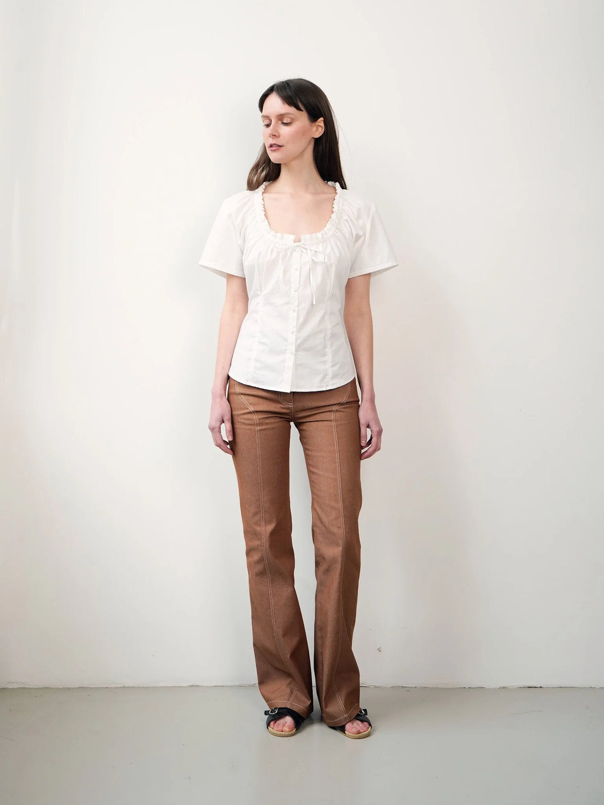 The Flora Blouse in White, view 10