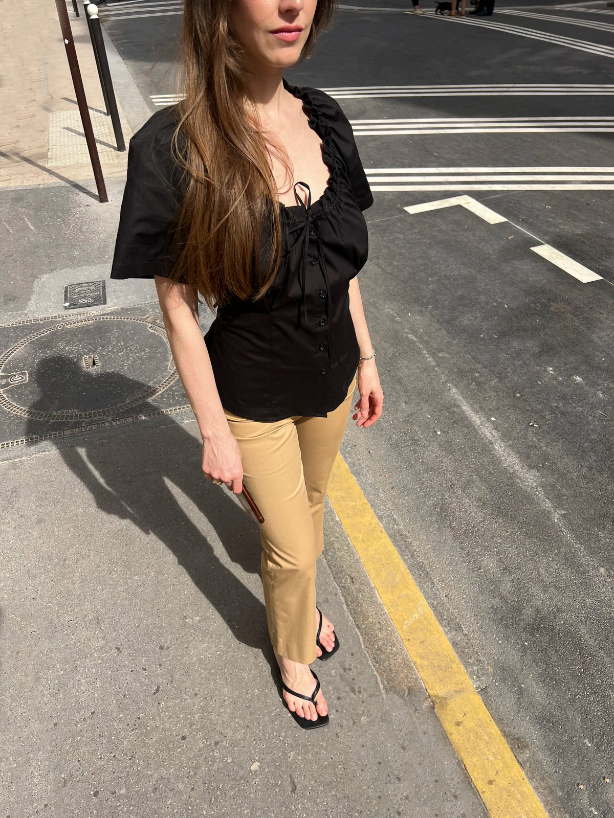 The Flora Blouse in Black, view 10