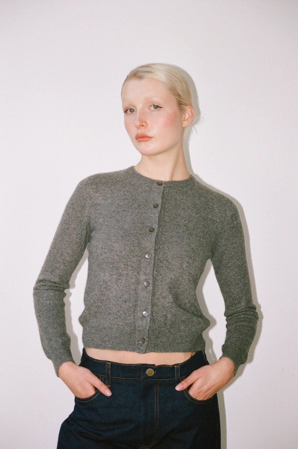 The BB Cardigan in Heather Grey-thumbmail-3