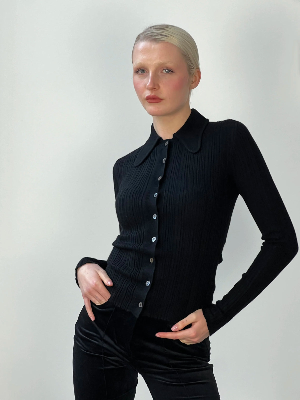 The Melody Cardigan in Black, view 4