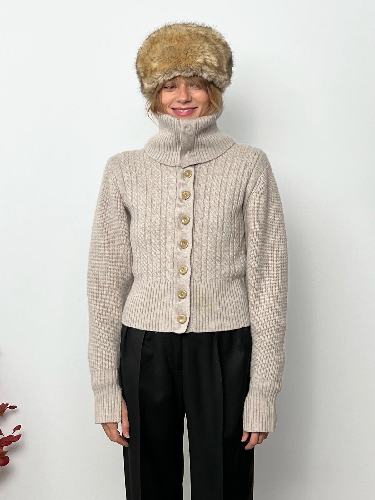 Le Cardigan Robine chiné pierre, vue 1