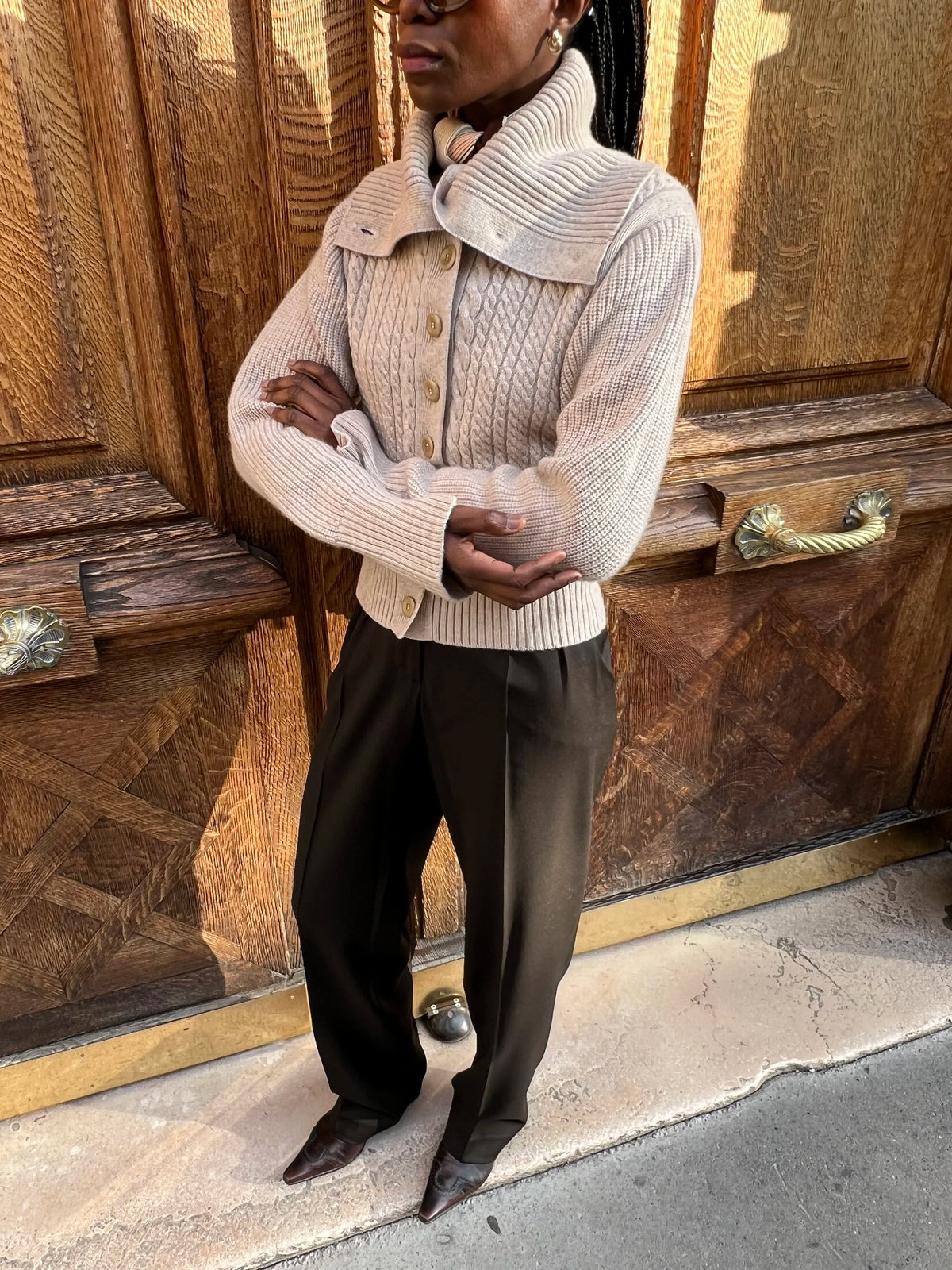 The Robine Cardigan in Heather Stone, view 4