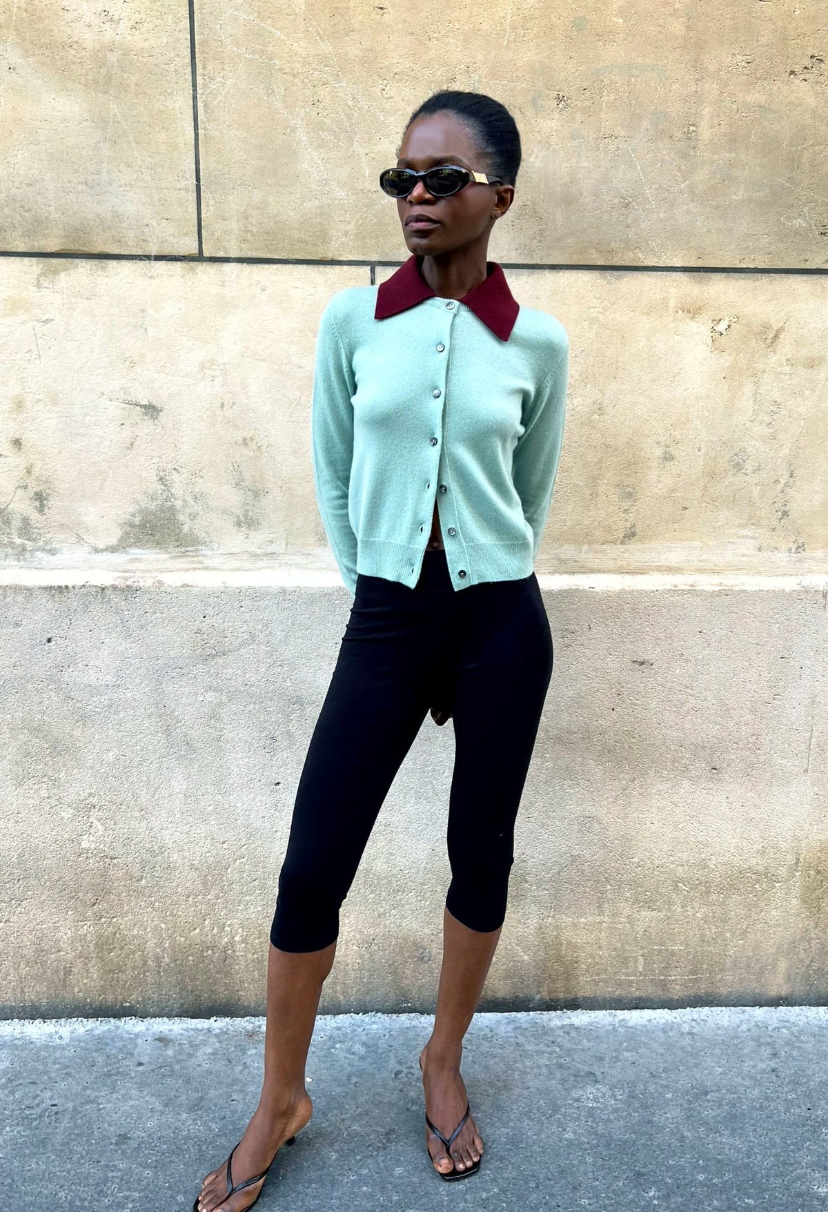 Le Cardigan avec col amovible aqua doux, vue 2