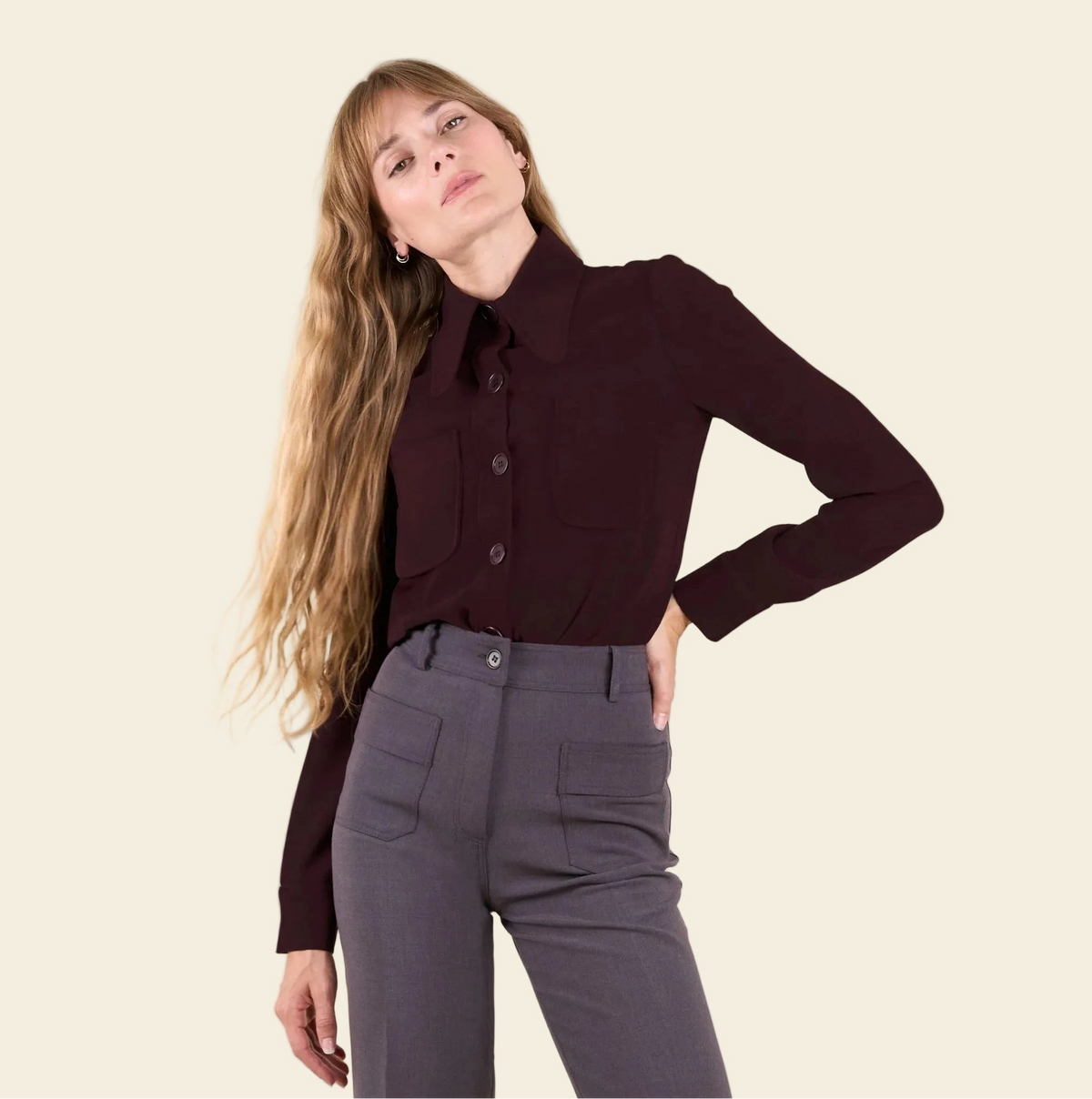 La Chemise Chloé grenat, vue 1