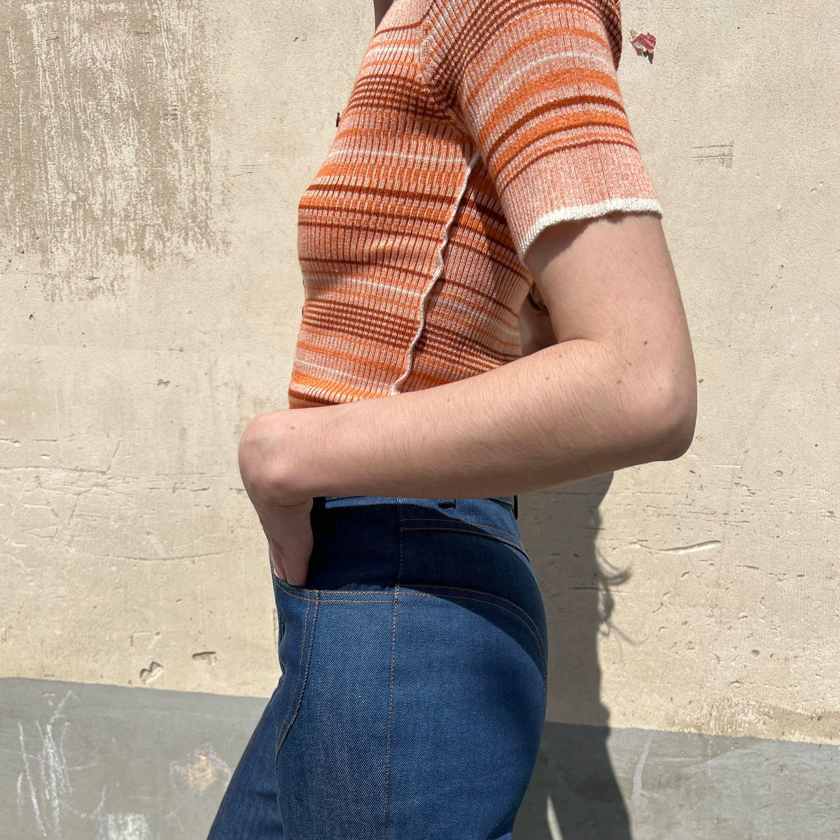 Le Polo Jane rayé orange, vue 2