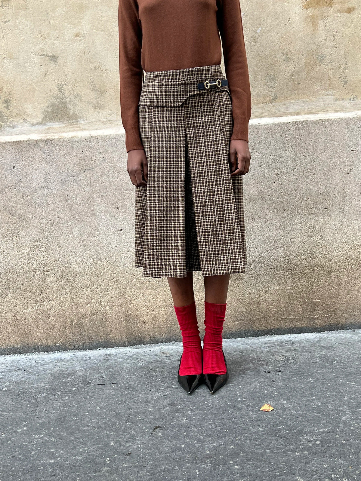 The Check Pleated Skirt, view 5