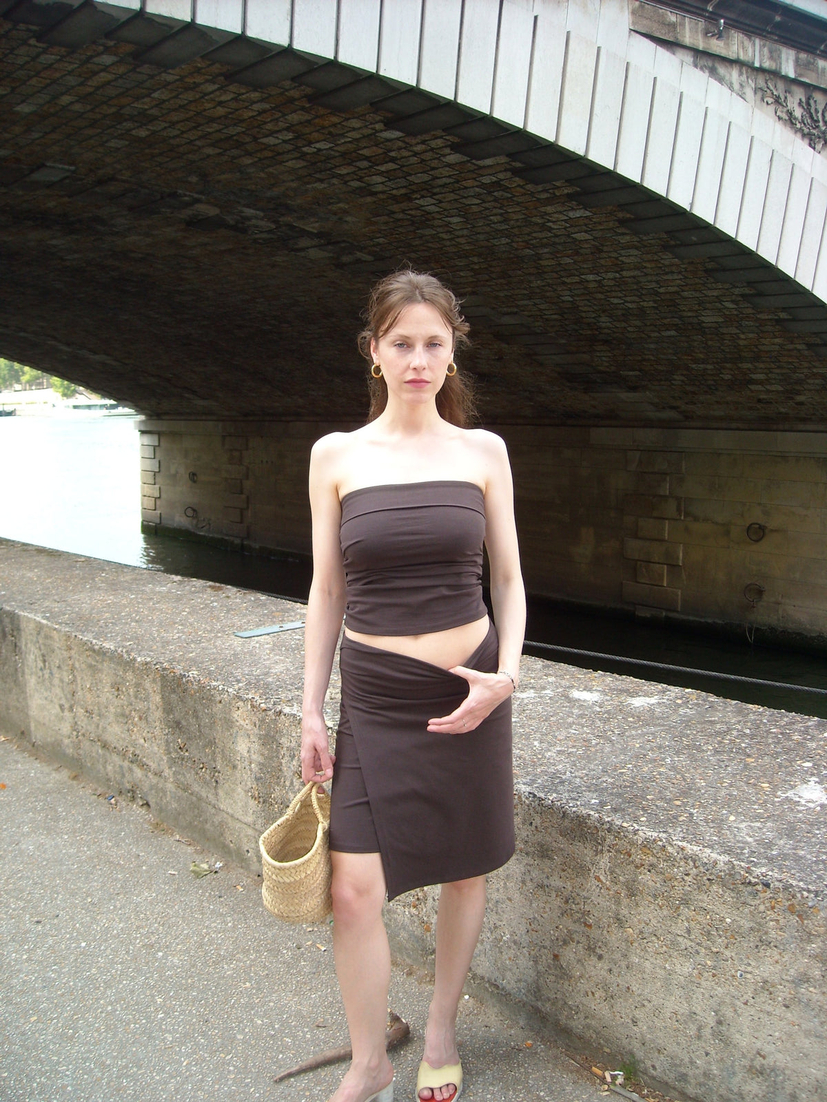La Jupe Double Jersey brun, vue 1