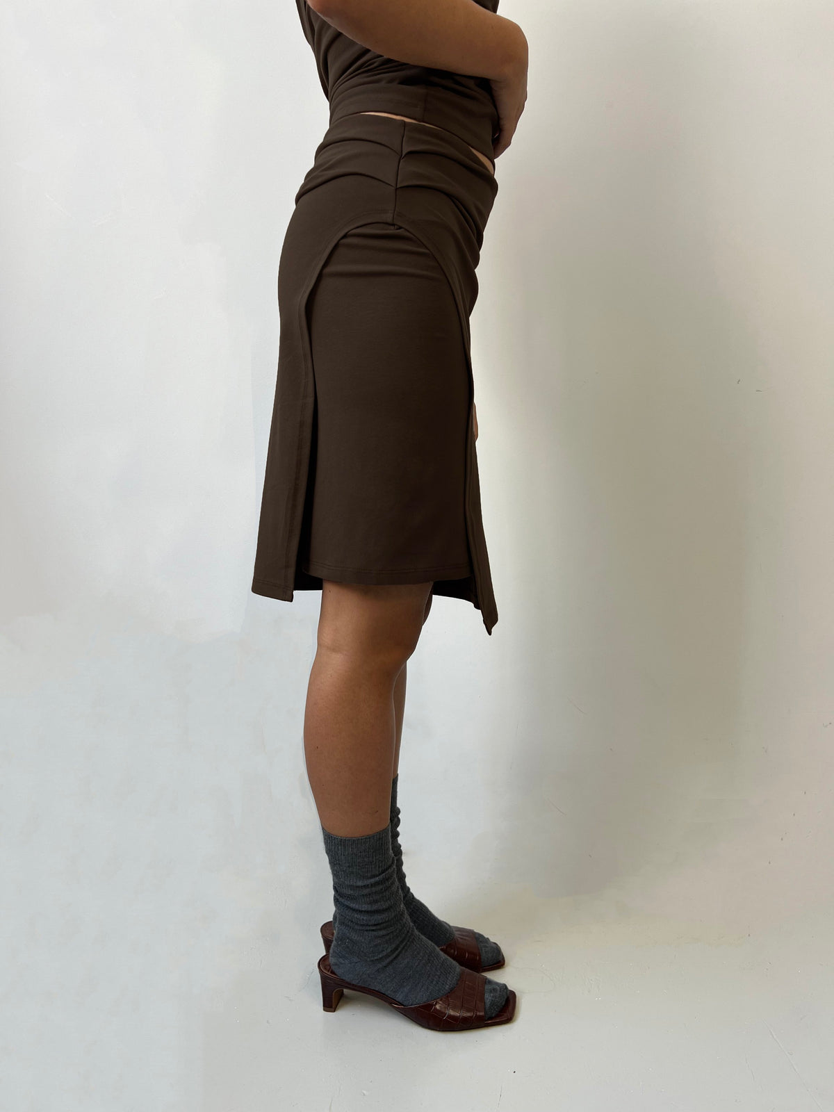 La Jupe Double Jersey brun, vue 4