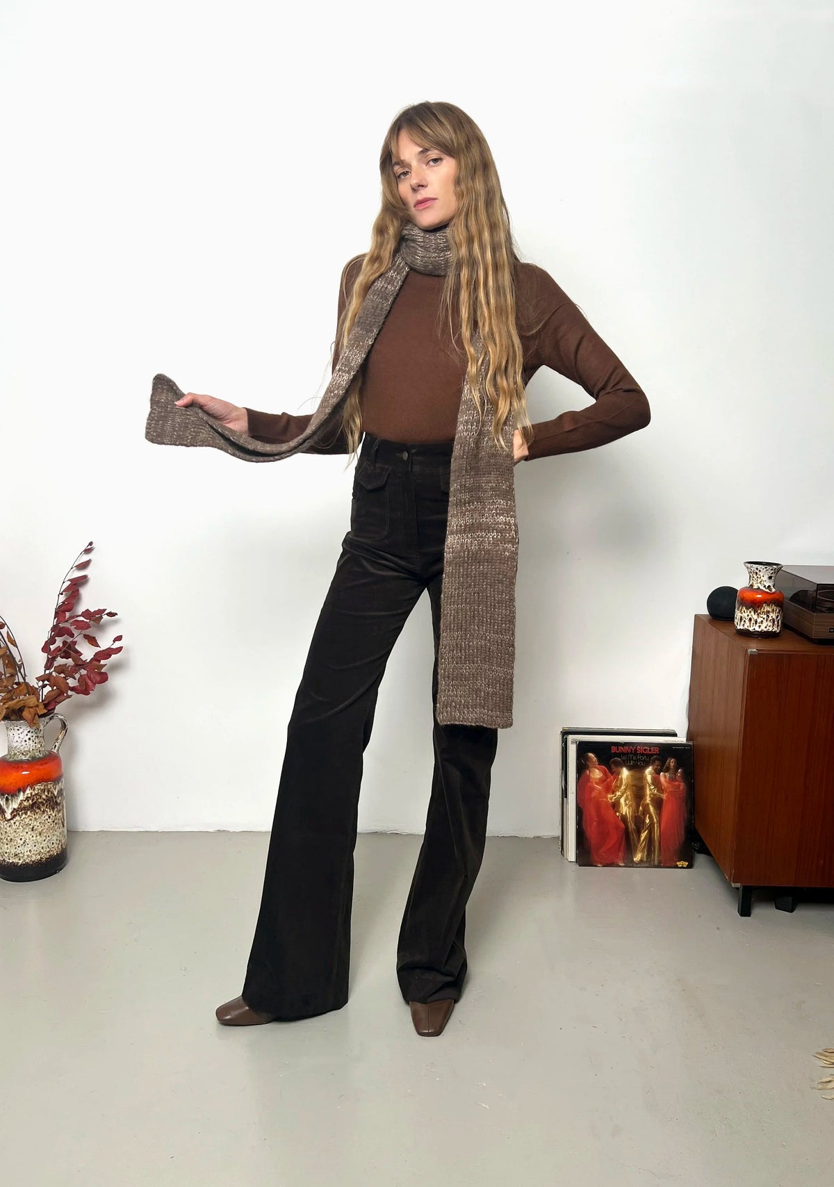 Le Pantalon Judy Velours brun, vue 1
