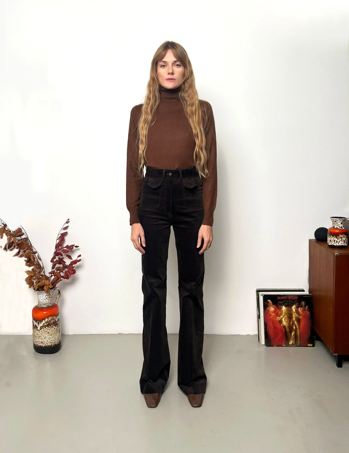 Le Pantalon Judy Velours brun, vue 2