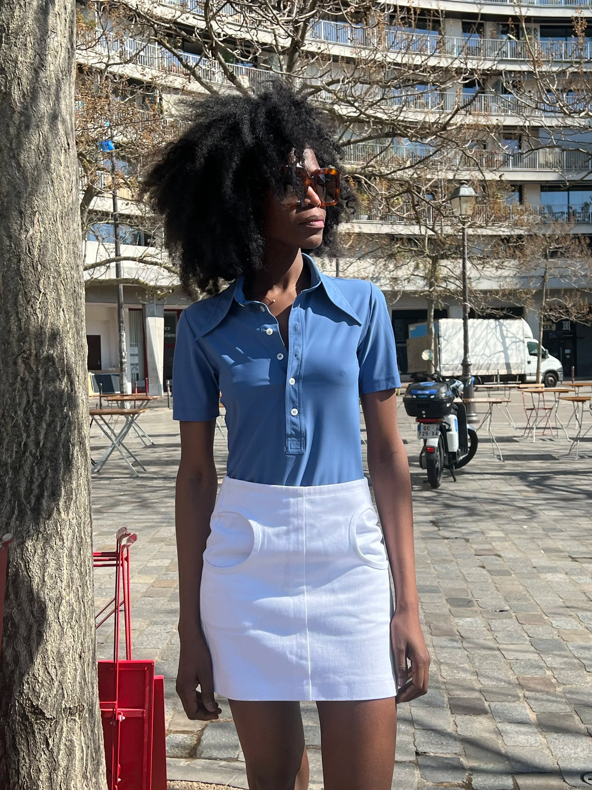 La Jupe Joan denim blanc, vue 1