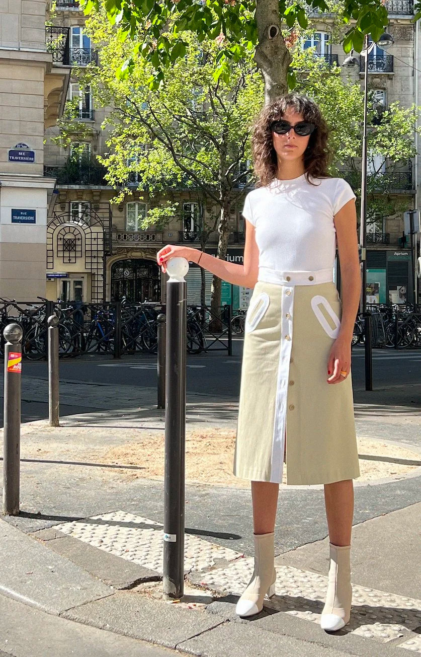 La Jupe Moon beige ciment et blanc, vue 1