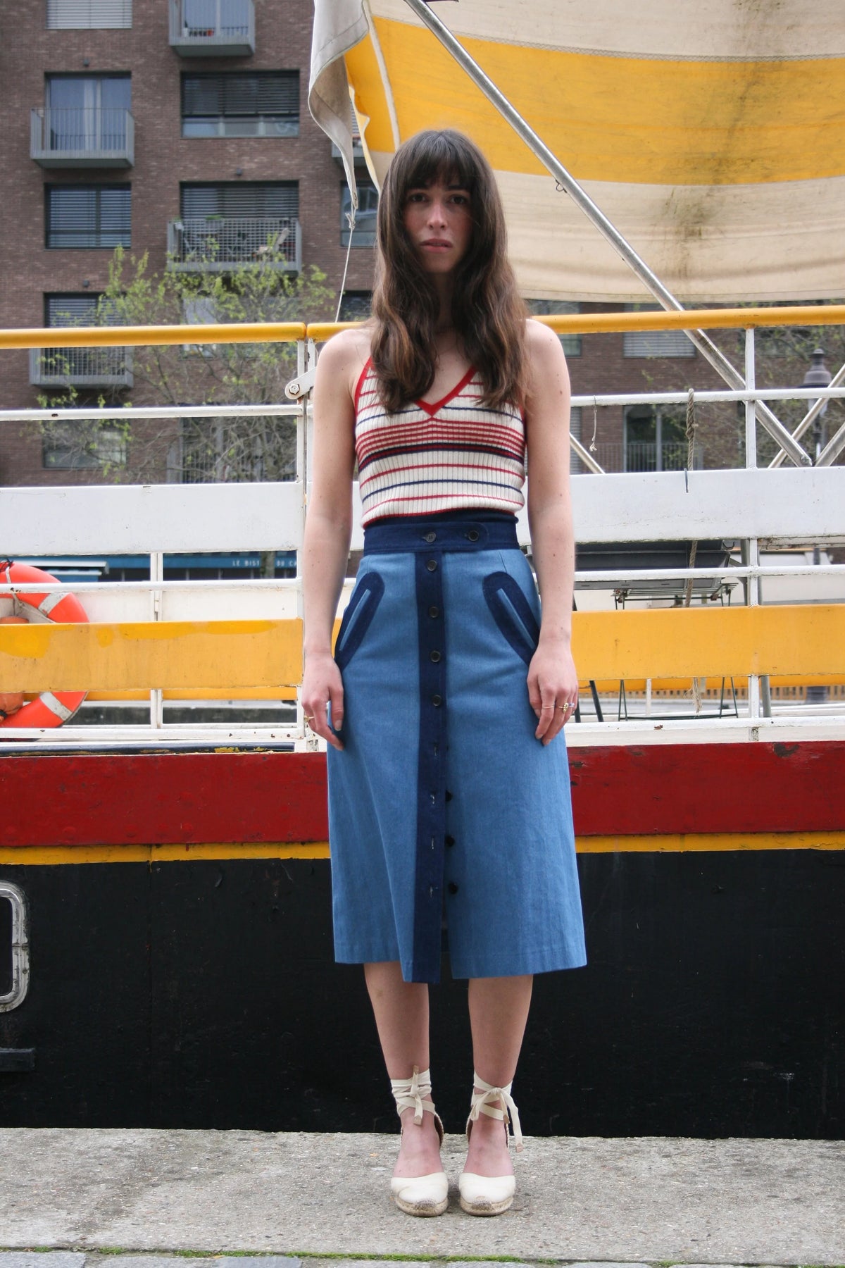 La Jupe Moon denim bleu, vue 1