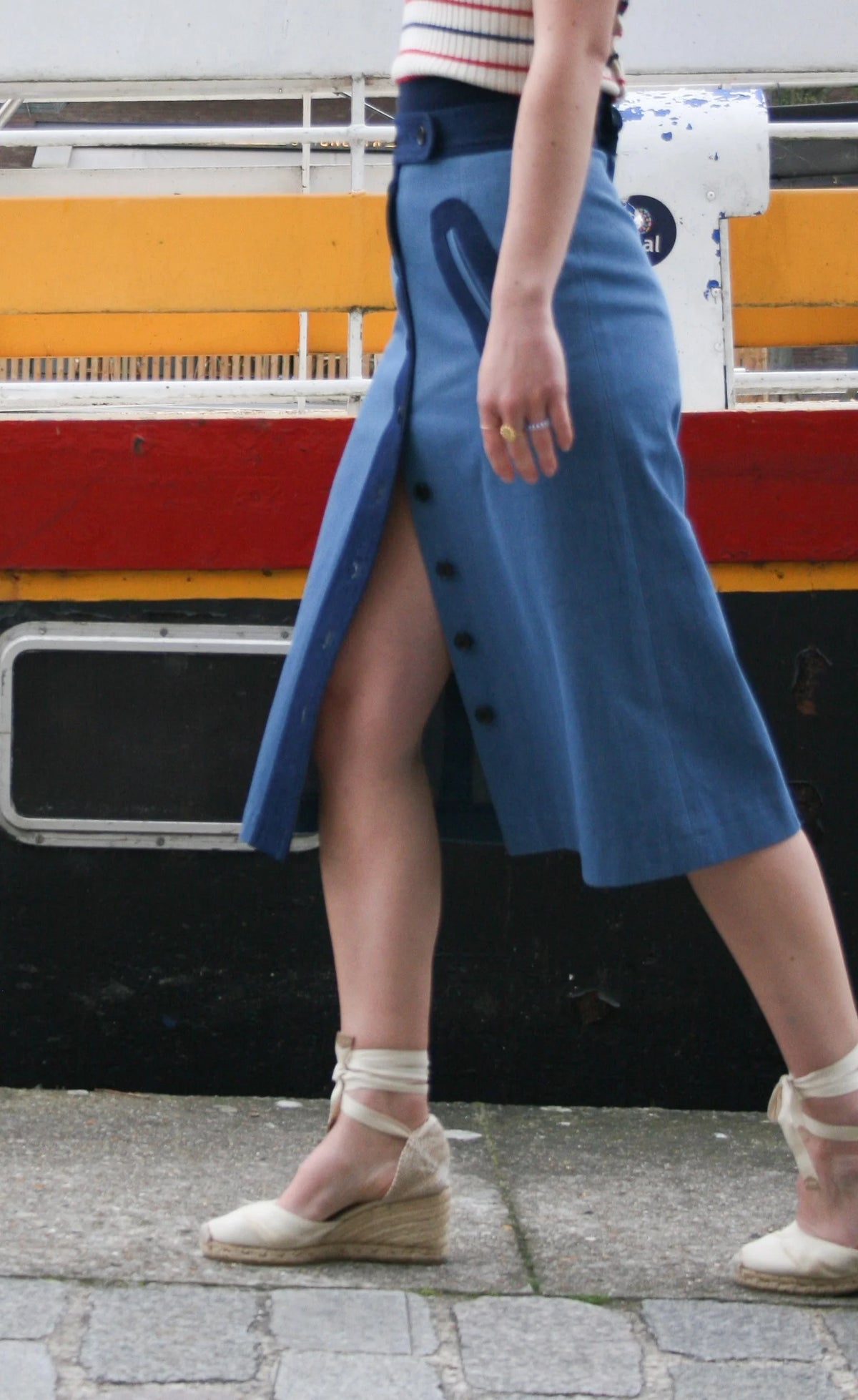 La Jupe Moon denim bleu, vue 2