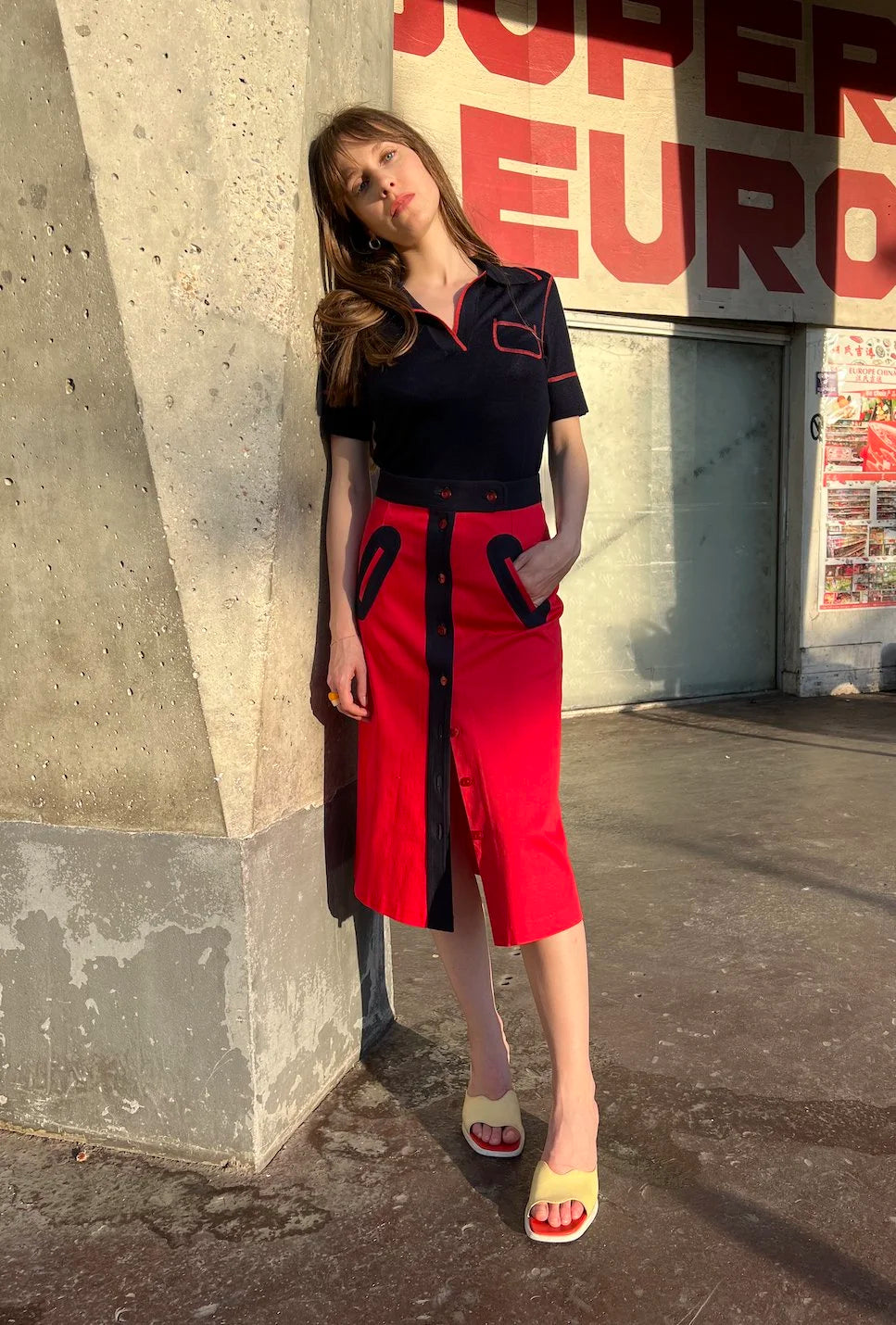 La Jupe Moon rouge et marine, vue 1