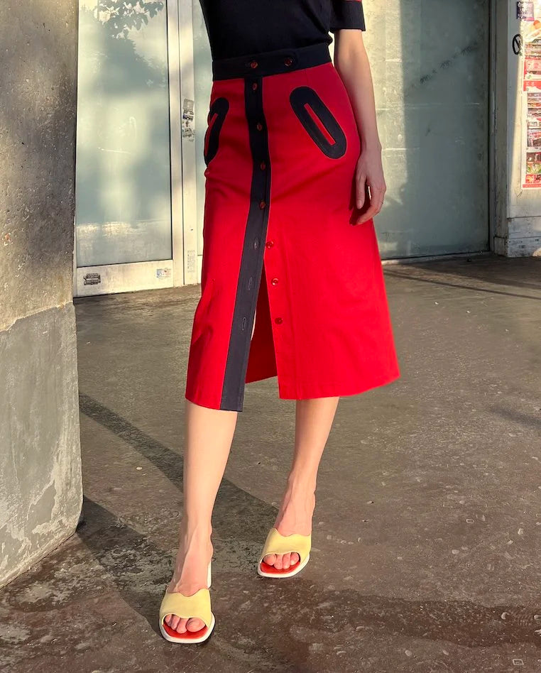 La Jupe Moon rouge et marine, vue 3