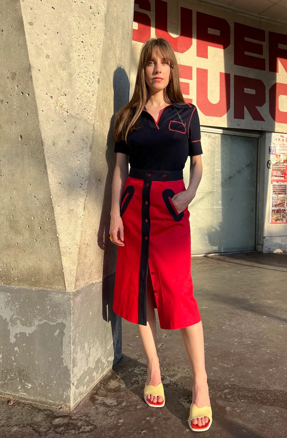 La Jupe Moon rouge et marine, vue 2