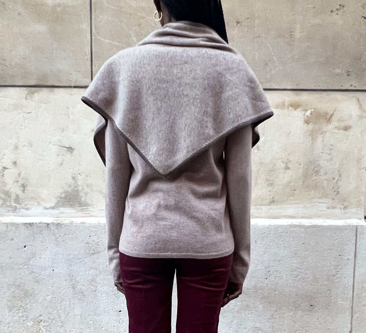 The Triangle Scarf in Mineral Beige, view 5