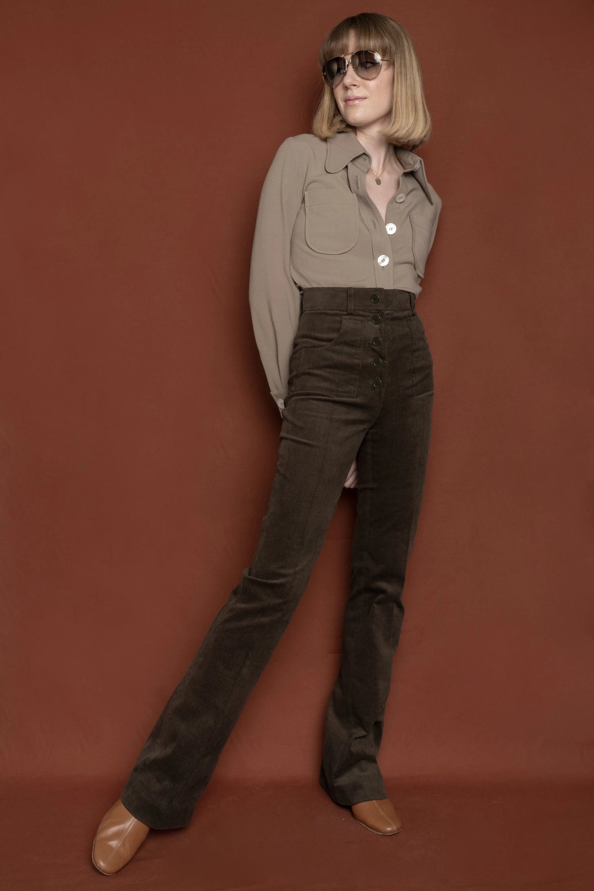 Le Pantalon Joplin Velours tourbe, vue 1