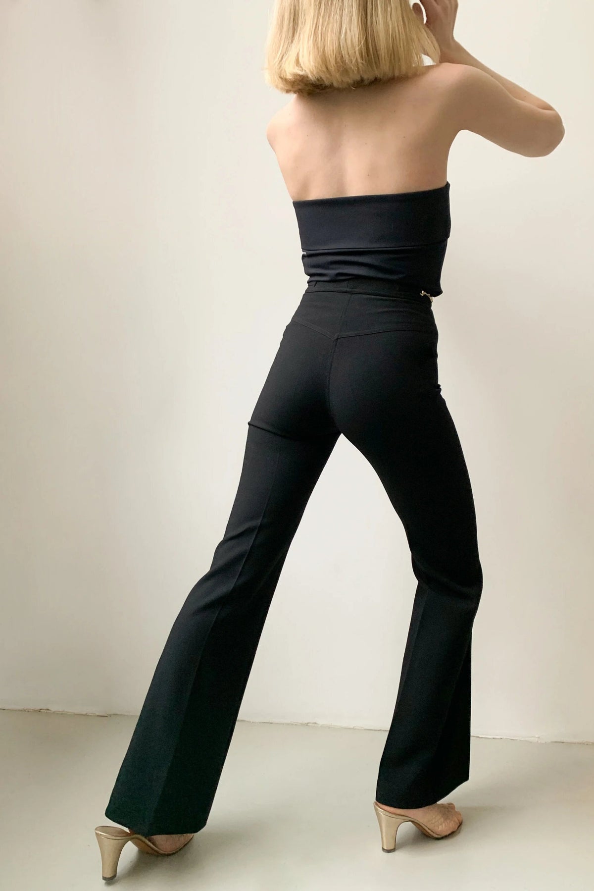 The Joy Pants in Black Wool Gabardine, view 5