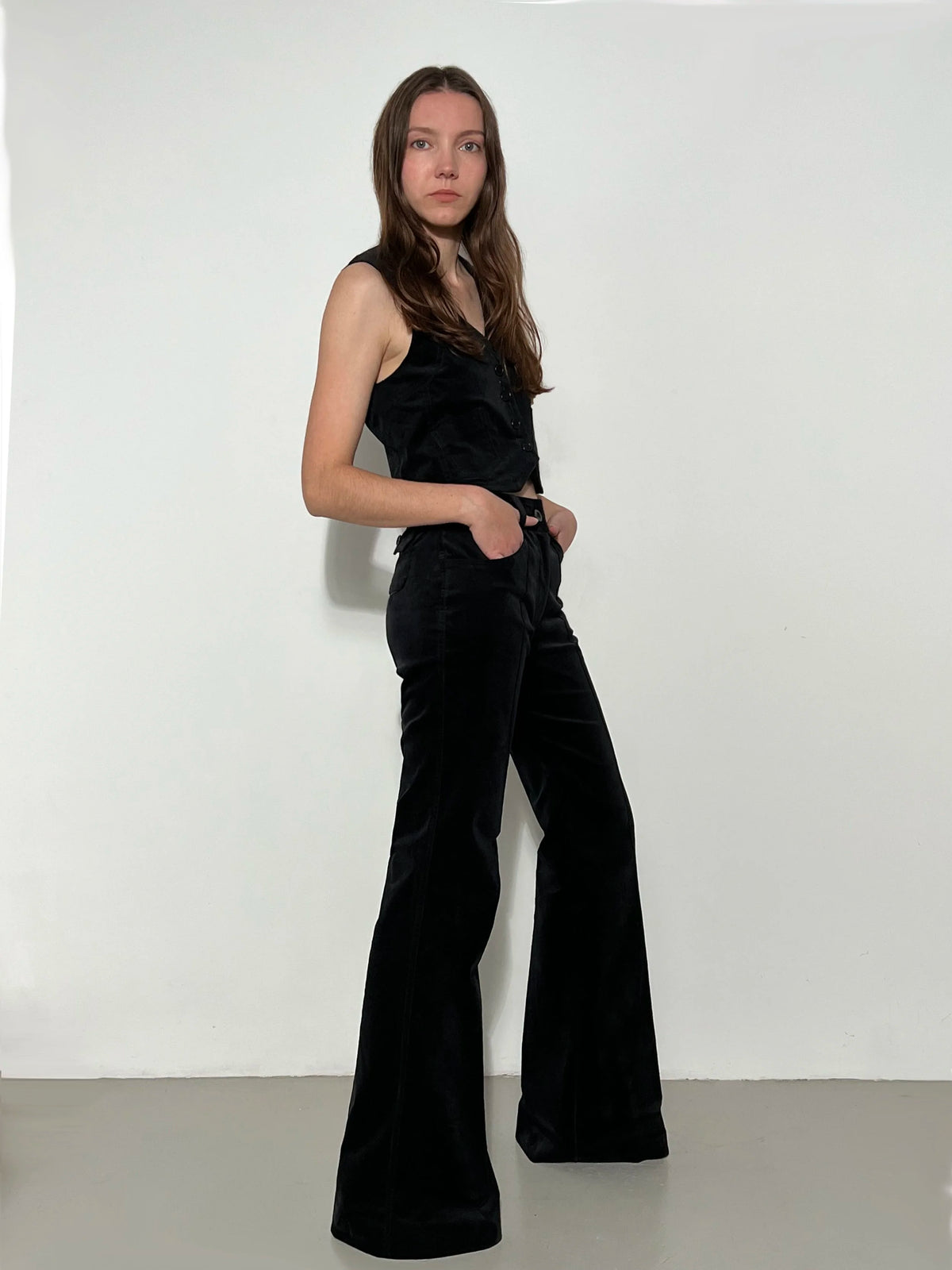 Le Pantalon Jackson Velours noir, vue 1