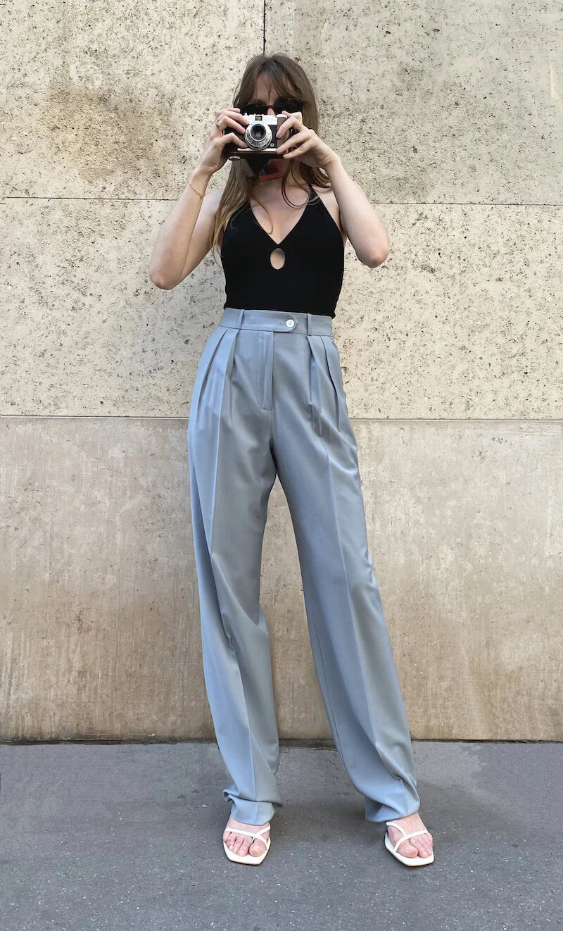 Le Pantalon Yves gris bleu, vue 2