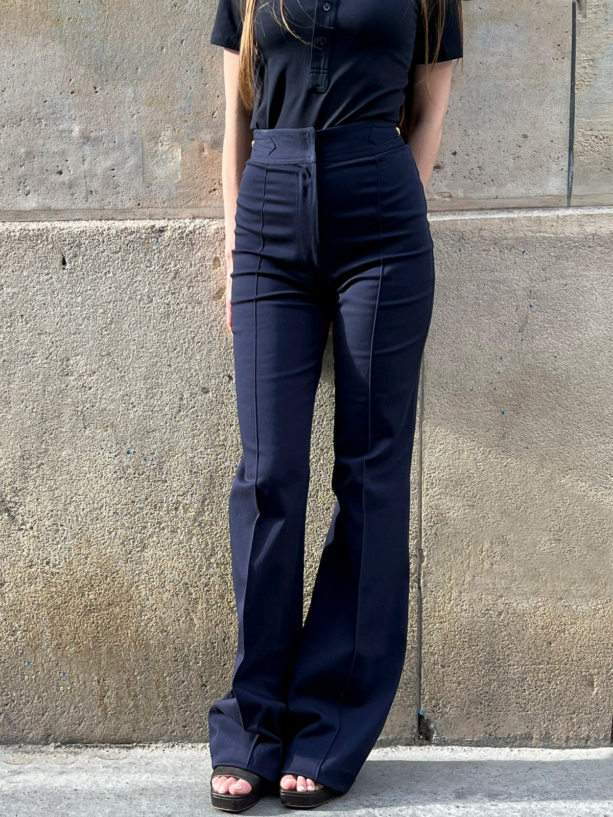 Le Pantalon Joy Gabardine Coton marine, vue 3