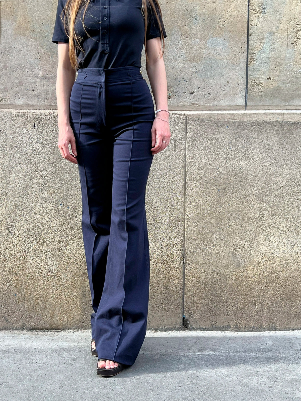 Le Pantalon Joy Gabardine Coton marine, vue 4
