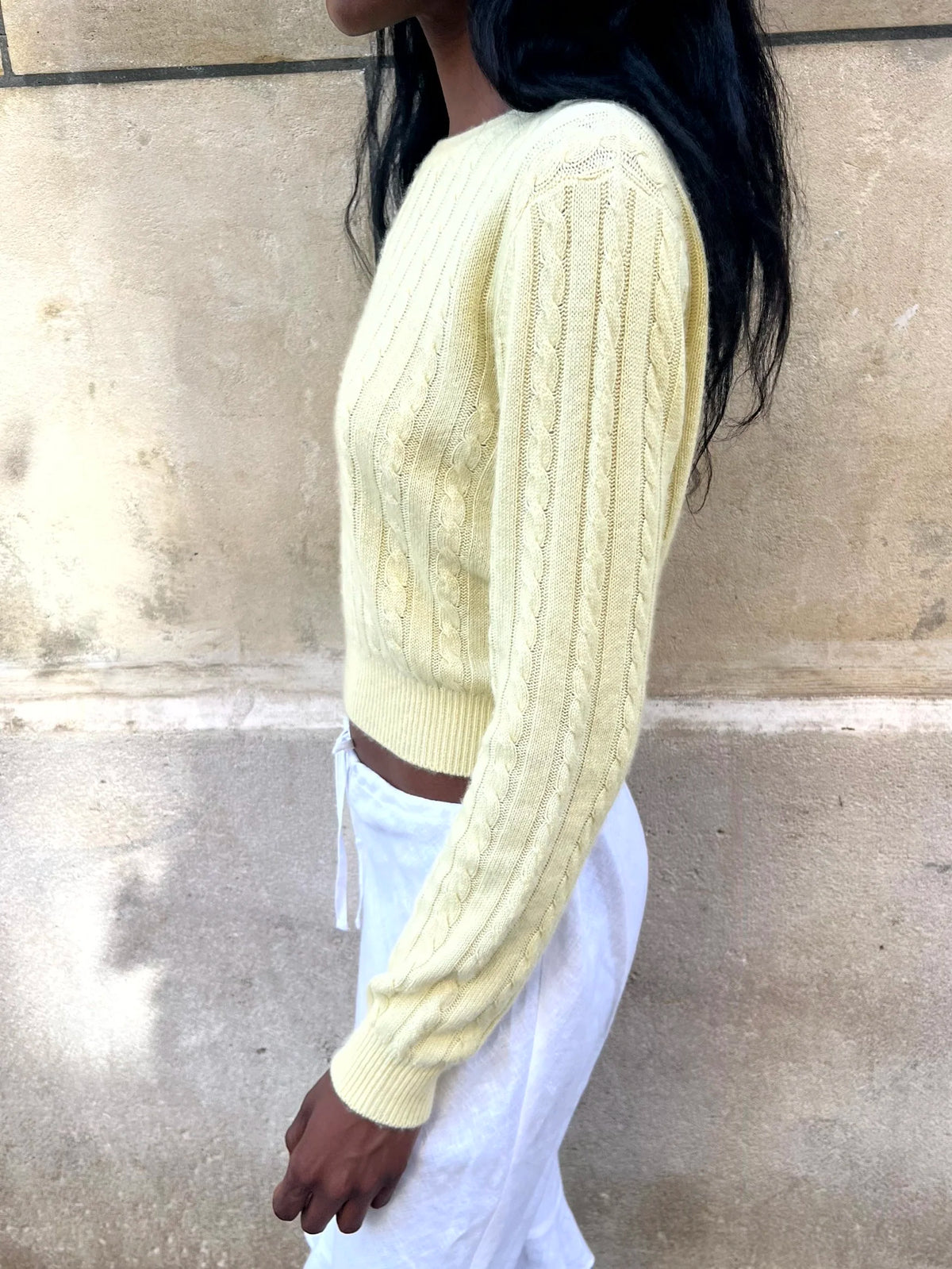 Le Pull BB Cables jaune pâle, vue 5