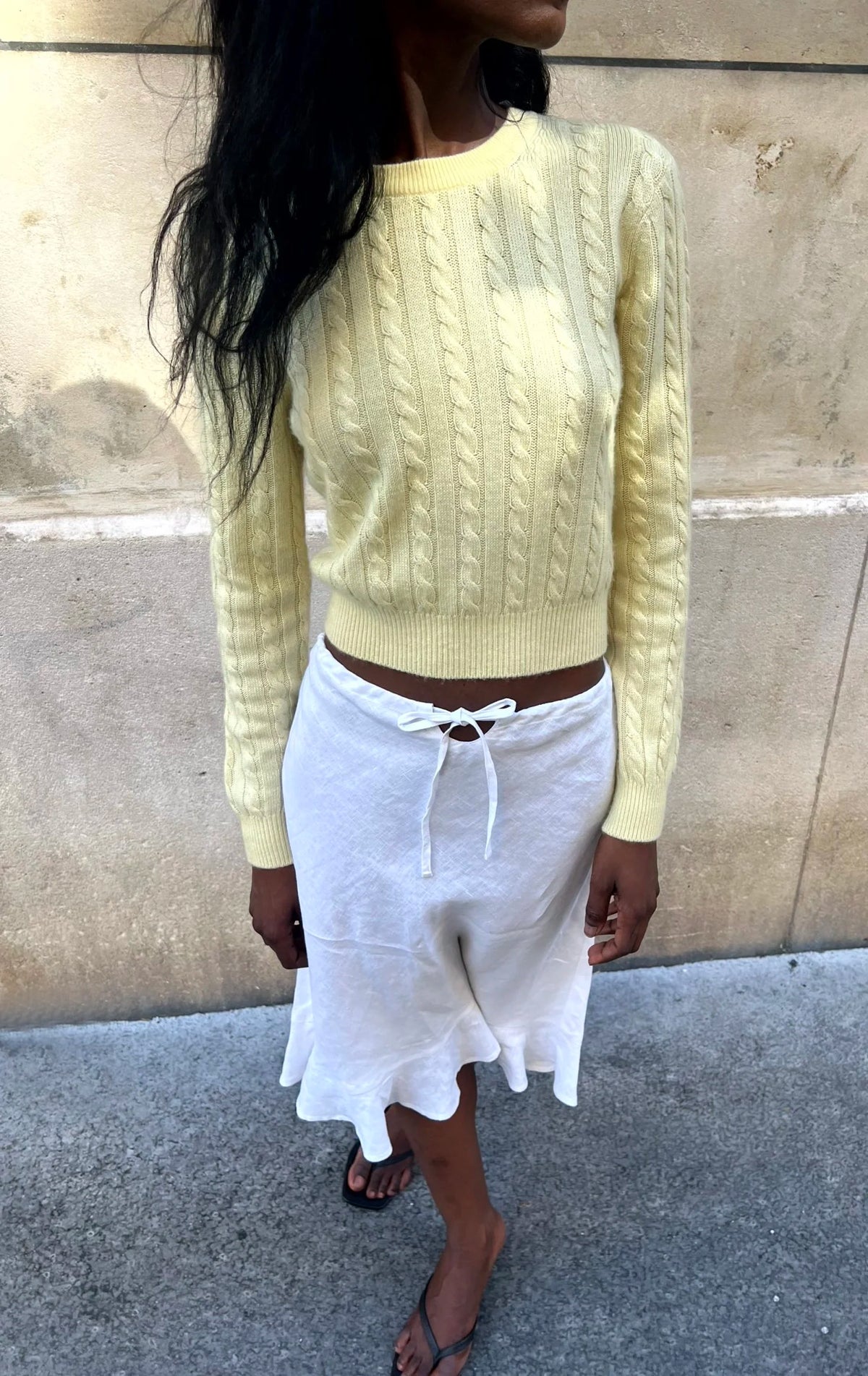 Le Pull BB Cables jaune pâle, vue 4