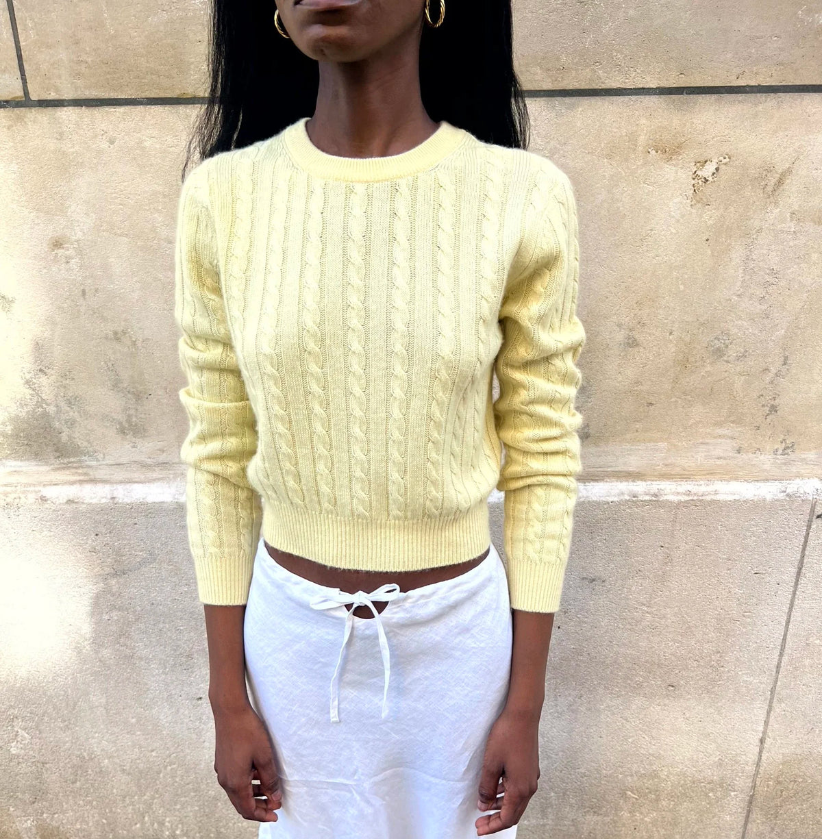 Le Pull BB Cables jaune pâle, vue 6