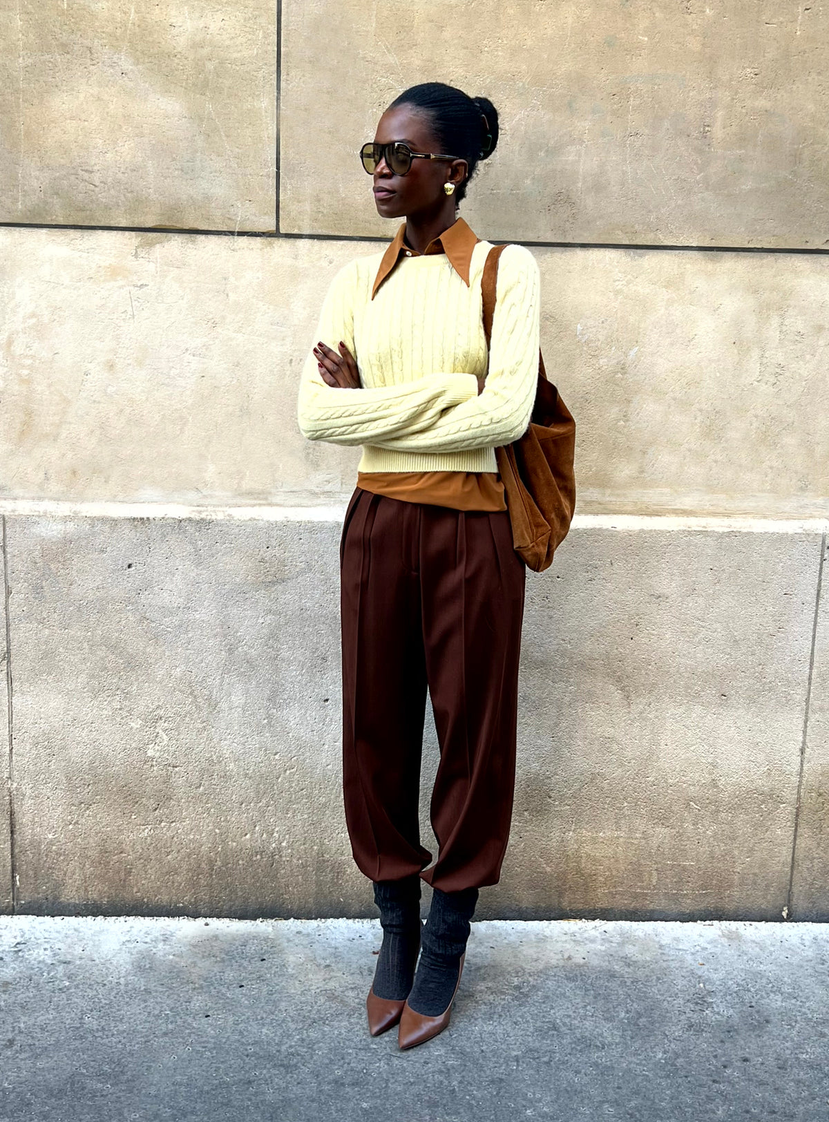 Le Pull BB Cables jaune pâle, vue 2