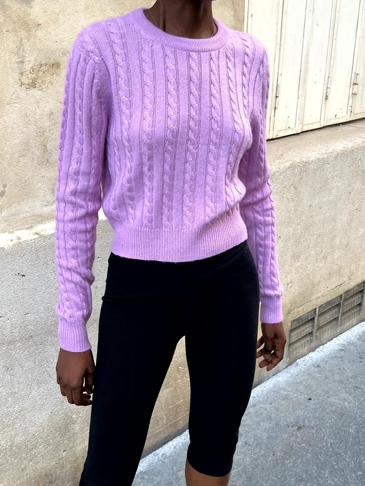 Le Pull BB Cables pastel lilas, vue 2