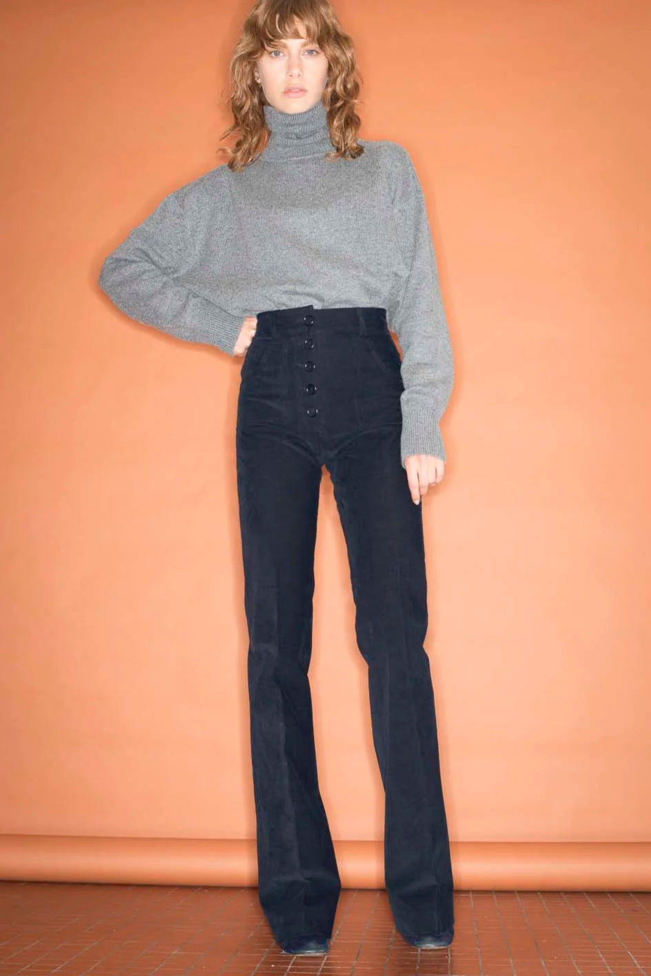 Le Pantalon Joplin Velours marine, vue 1