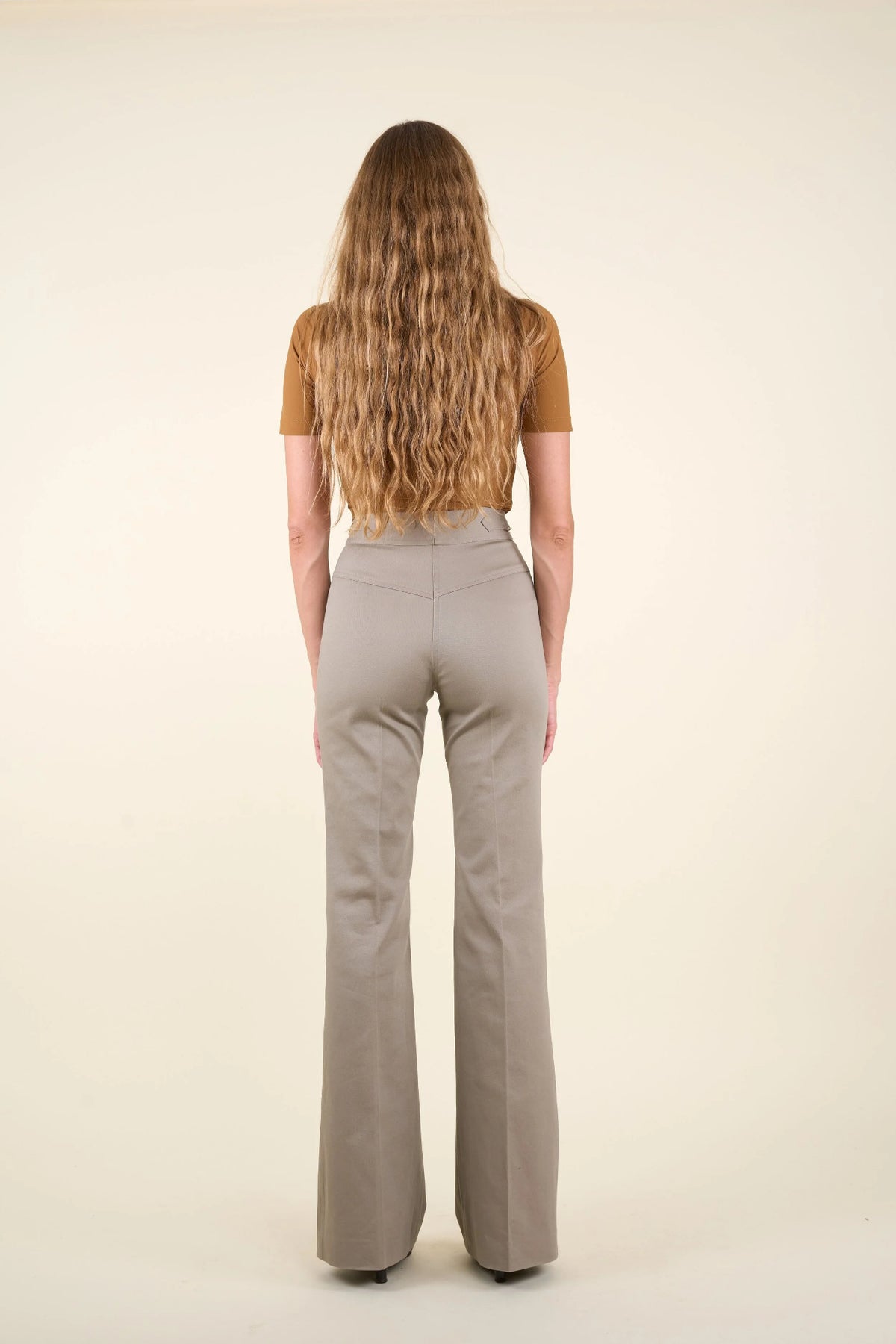 Le Pantalon Joy Gabardine Coton beige taupe, vue 2
