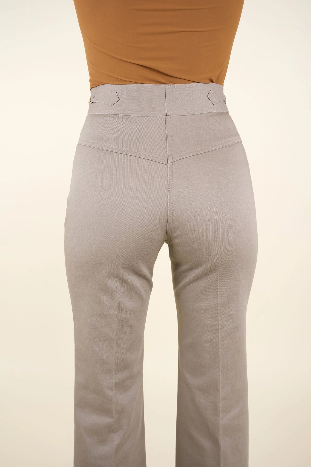 The Joy Pants in Beige Taupe Cotton Gabardine, view 5
