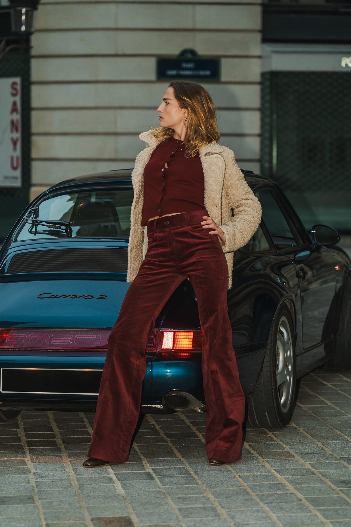 Pantalon Jackson Velours bordeaux, vue 3