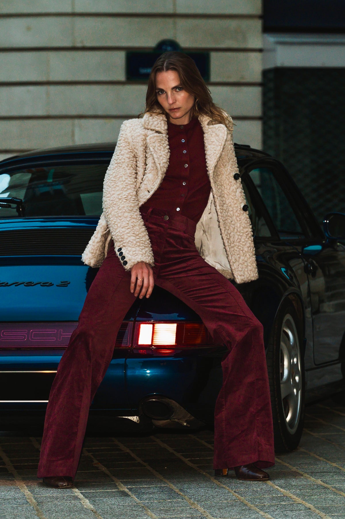 Pantalon Jackson Velours bordeaux, vue 4