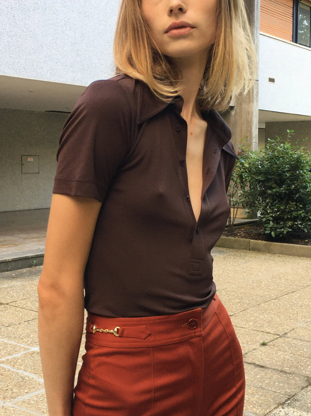 The Romy Polo in Brown, view 2