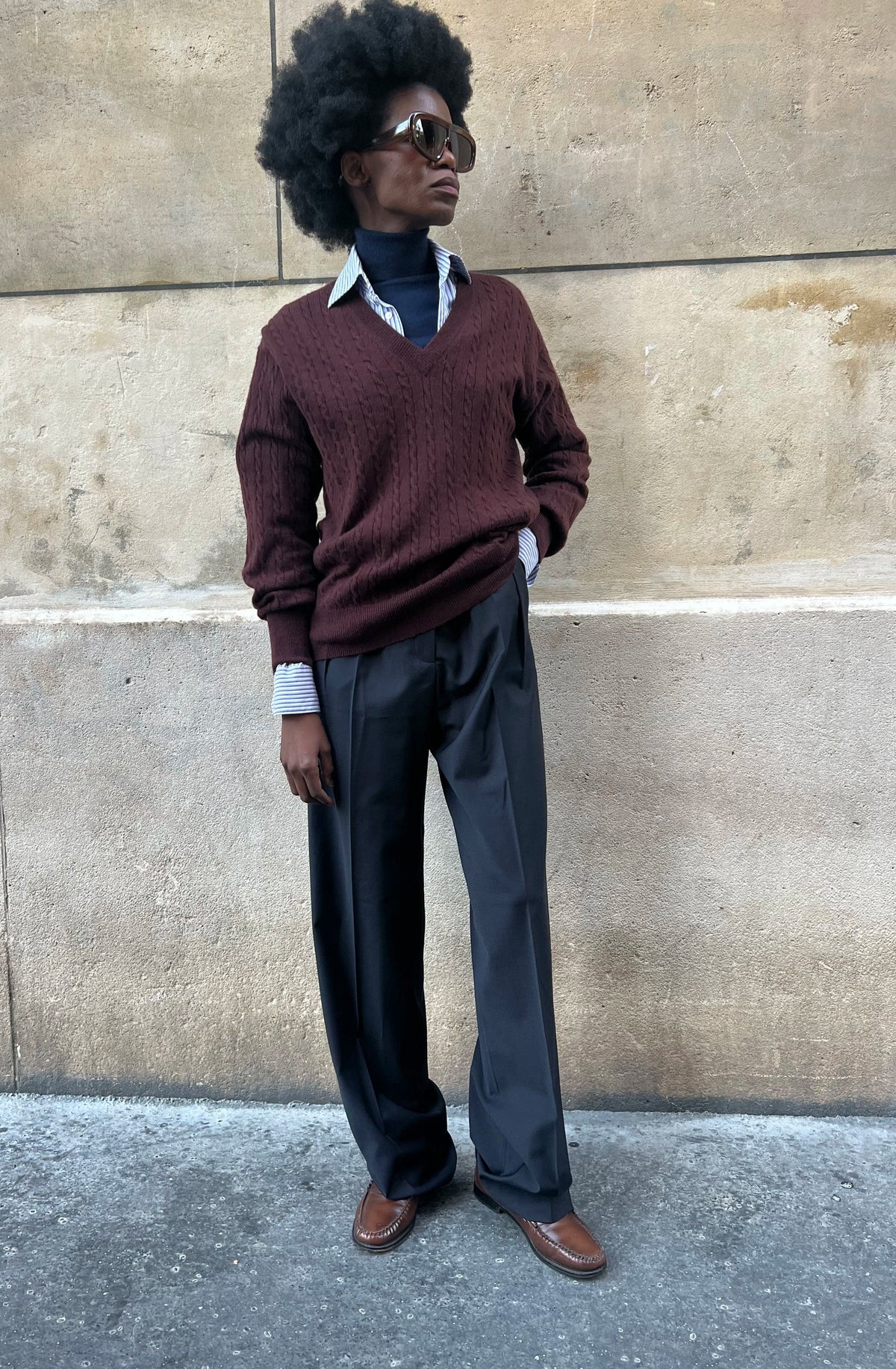 Le Pull V Paul grenat, vue 1
