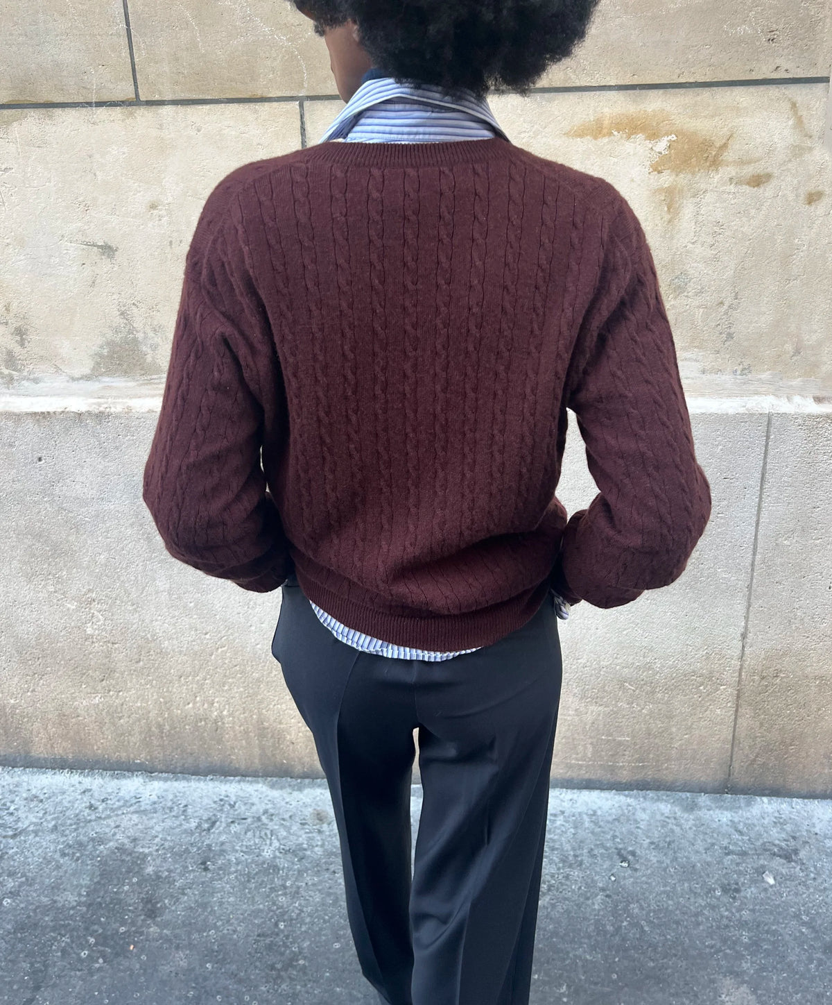Le Pull V Paul grenat, vue 3