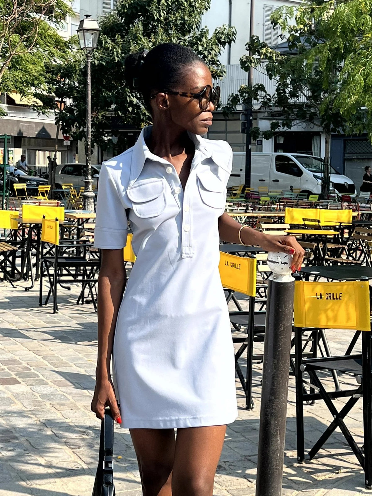 The Polo Dress in Sky Blue, view 5
