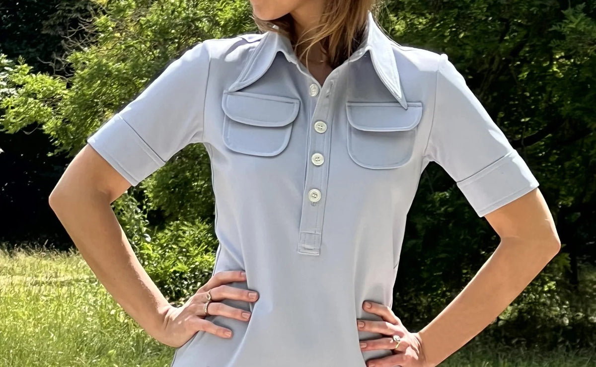 The Polo Dress in Sky Blue, view 6