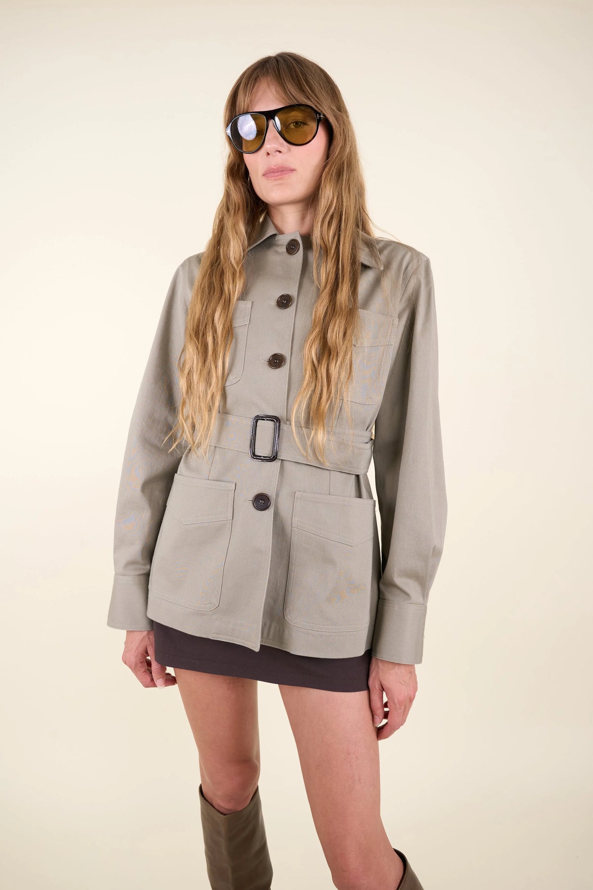 La Veste Saharienne Amy deep taupe, vue 5