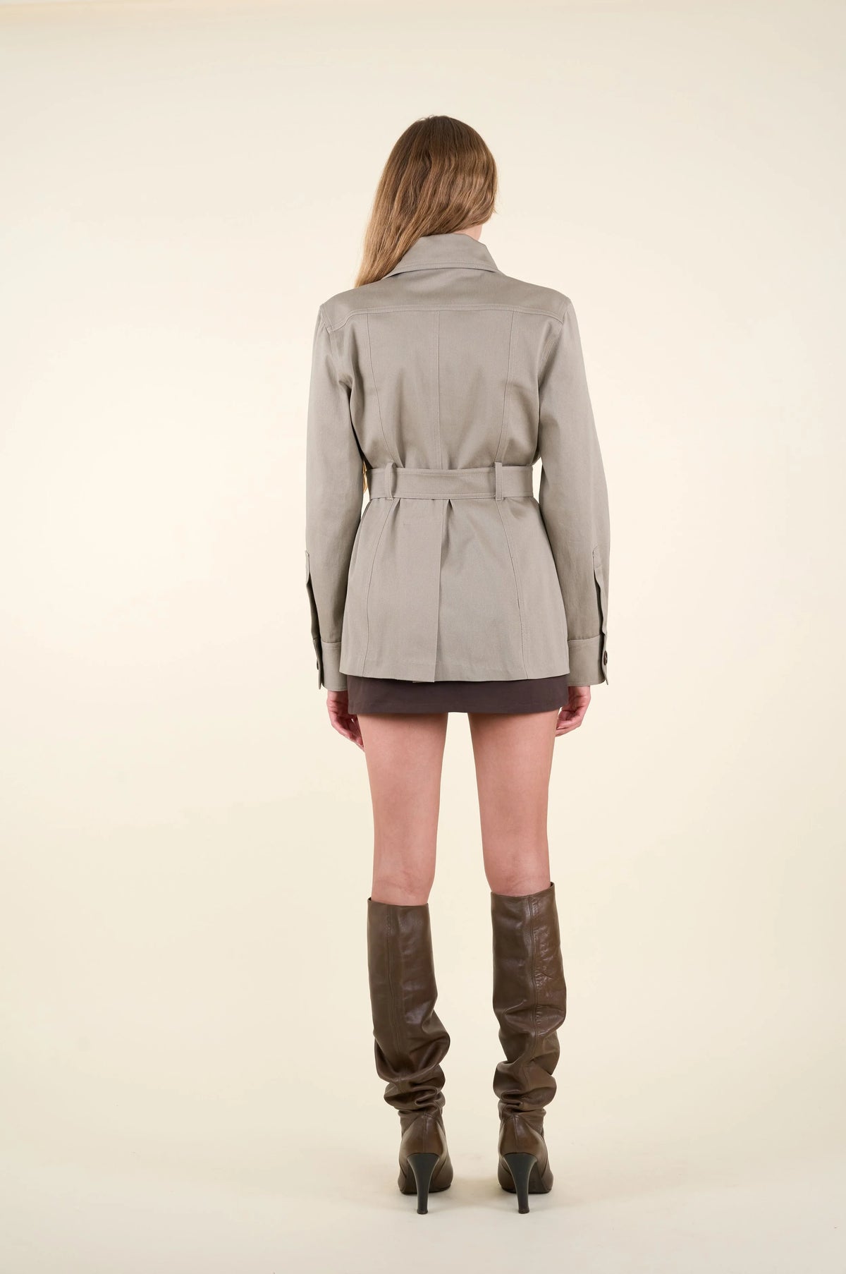 The Amy Safari Jacket in Deep Taupe, view 6